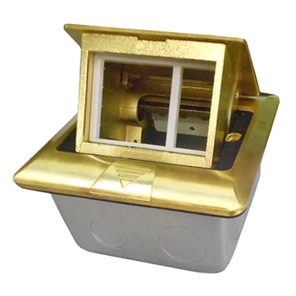 Люк встраиваемый Экопласт LUK/15BR44 IP44 на 1,5 механизма (45х45 мм) с коробкой латунь