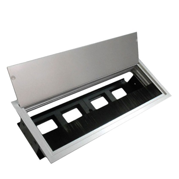 Люк Экопласт LUK/4AL настольный встраиваемый на 4 модулей (45х45мм) с крышкой, алюминий IP20