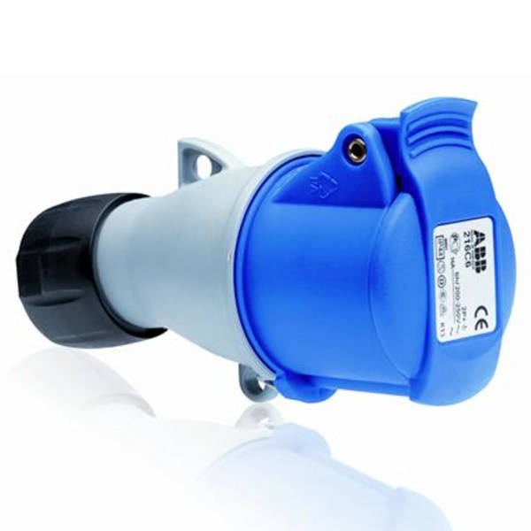 Розетка кабельная ABB 216-C6 IP44 16A 2P+E