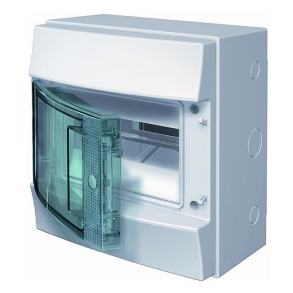 Влагозащищенный настенный щиток ABB Mistral65 8М прозрачная дверь с клеммным блоком 65P08X12A