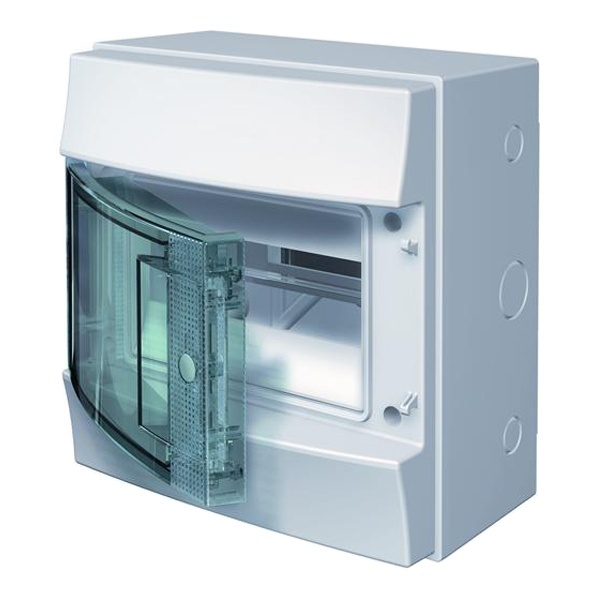 Влагозащищенный настенный щиток ABB Mistral65 8М прозрачная дверь без клеммного блока 65P08X12