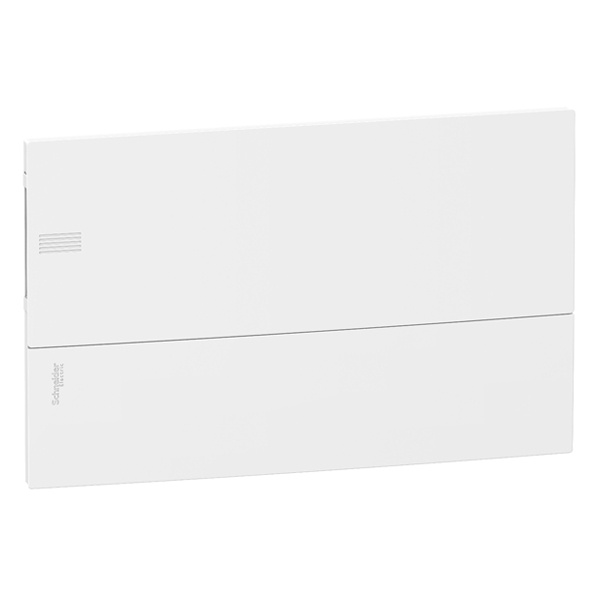 Шкаф встраиваемый Schneider Electric Resi9 Mini Pragma 18 модулей с белой дверью 2 шины N и PE