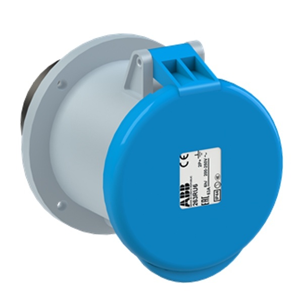 Розетка встраиваемая прямая ABB 263 RU6 IP44 63A 2P+E