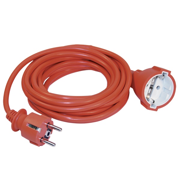 Шнур ИЭК УШ-01РВ оранжевый с вилкой и розеткой 2P+PE 3х1,0/10метров