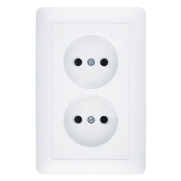 Двойная розетка SE ХИТ 16А 250В без заземления с/у белая