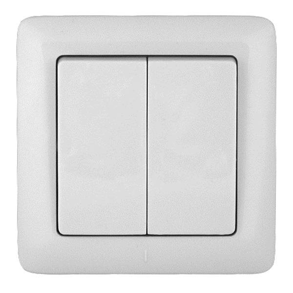 Двухклавишный выключатель SE ХИТ 6А 250В с/у белый