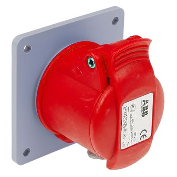 Розетка встраиваемая прямая ABB 432 RU6 IP44 32A 3P+N+E