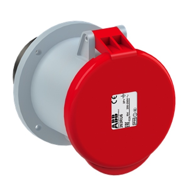 Розетка встраиваемая прямая ABB 463 RU6 IP44 63A 3P+N+E
