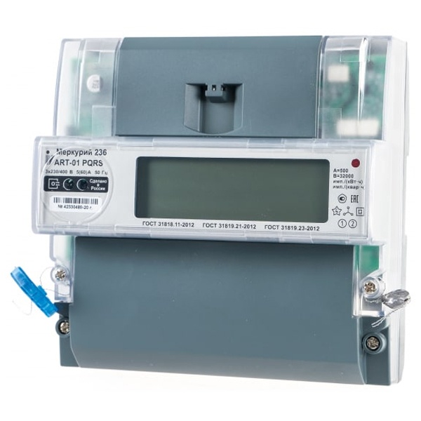 Электросчетчик Меркурий 236 АRT-01PQRS 5-60А 230/400В многотарифный RS-485 ЖКИ на din-рейку