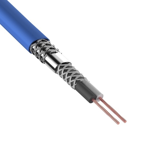 Кабель микрофонный Rexant КММ 2х0,25 экранированный синий [бухта 100м]