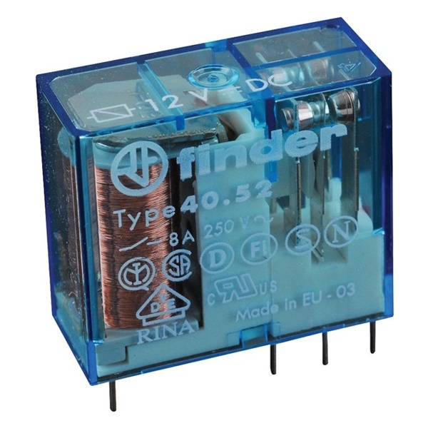Миниатюрное реле Finder 2CO 8A AgNi 12В DC