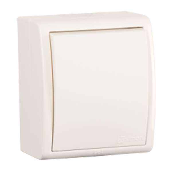 Выключатель одноклавишный Simon 15 Aqua IP54 10А 250В слоновая кость (бежевый)