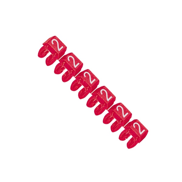 Маркер Legrand 2 для кабеля 1,5/2,5 мм CAB3 красный