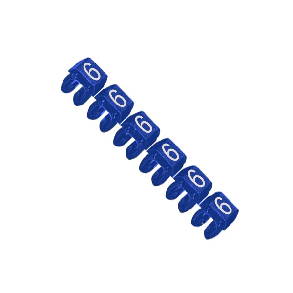 Маркер Legrand 6 для кабеля 1,5/2,5 мм CAB3 синий