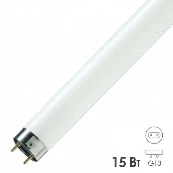 Люминесцентная линейная лампа T8 Osram L 15W/77 FLUORA G13 для растений 438mm