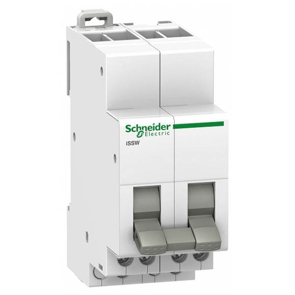 Трехпозиционный переключатель iSSW Acti 9 Schneider Electric 2 полюса 2НО-0-НО 20А 250В 2 модуль