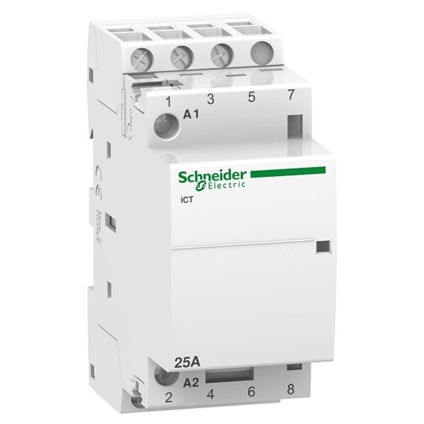 Модульный контактор iCT Acti 9 Schneider Electric 25A 3 полюса 3НО 220В/240В АС 50ГЦ 2 модуль