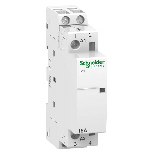 Модульный контактор iCT Acti 9 Schneider Electric 2 полюс 16A 2НО 220В АС 50ГЦ 1 модуль