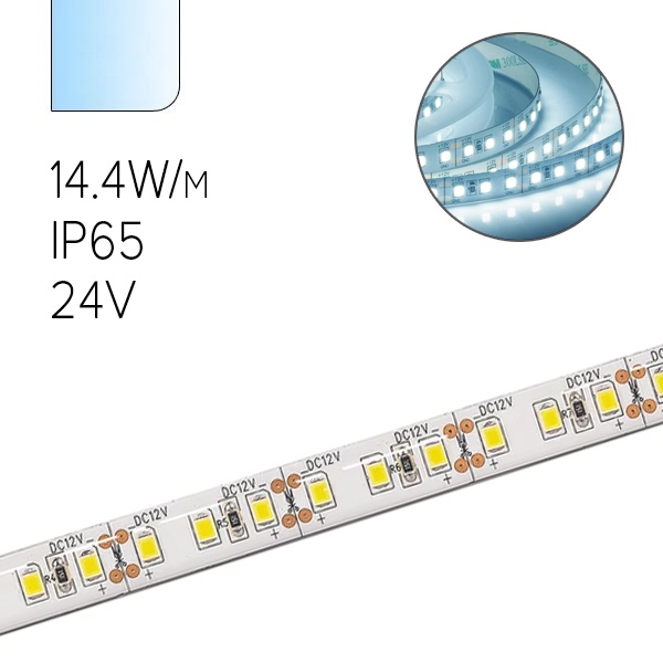 Светодиодная лента Feron LS607 60SMD(5050) 14.4W/m 12V IP65 5000х10х3.8mm 6500K холодный белый