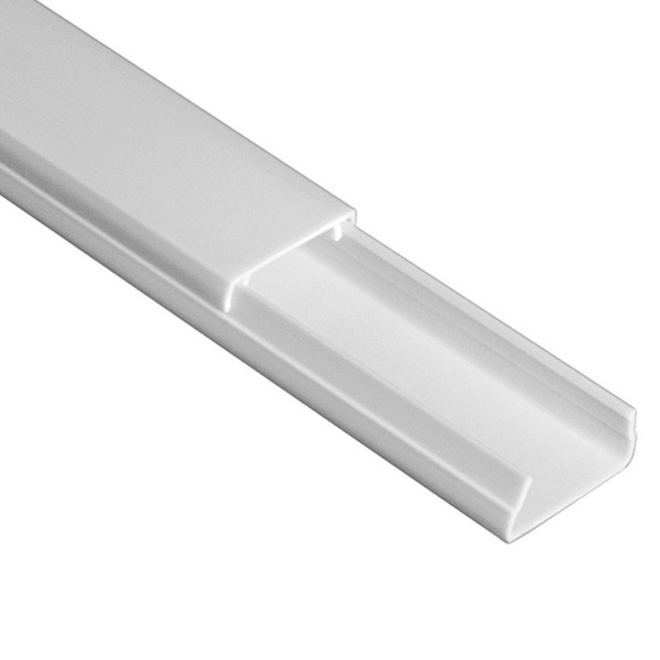 Кабель-канал Промрукав с крышкой 20х10 ПВХ белый 2м/шт [уп.180м] (кабельный короб)