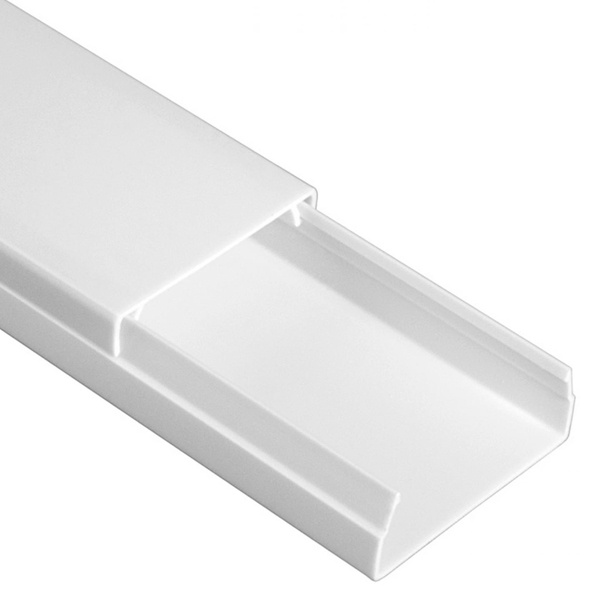 Кабель-канал Промрукав с крышкой 40х16 ПВХ белый 2м/шт [уп.56м] (кабельный короб)