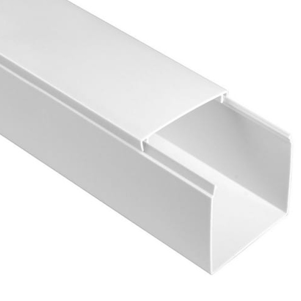 Кабель-канал Промрукав с крышкой 60х60 ПВХ белый 2м/шт [уп.24м] (кабельный короб)