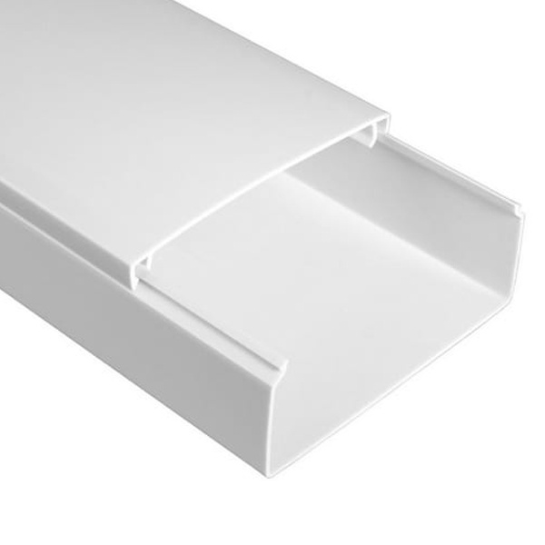 Кабель-канал Промрукав с крышкой 100х40 ПВХ белый 2м/шт [уп.24м] (кабельный короб)