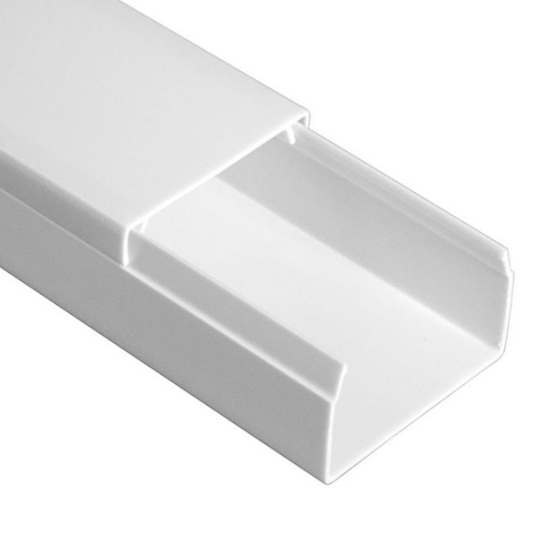 Кабель-канал Промрукав с крышкой 40х25 ПВХ белый 2м/шт [уп.30м] (кабельный короб)