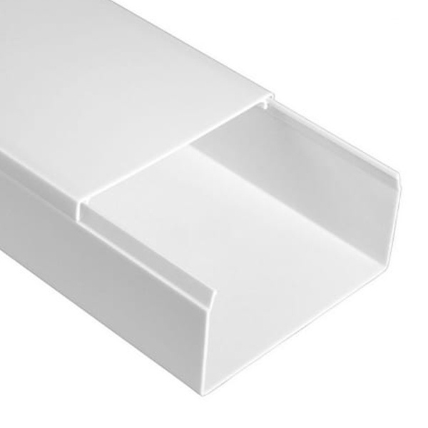 Кабель-канал Промрукав с крышкой 80х40 ПВХ белый 2м/шт [уп.30м] (кабельный короб)