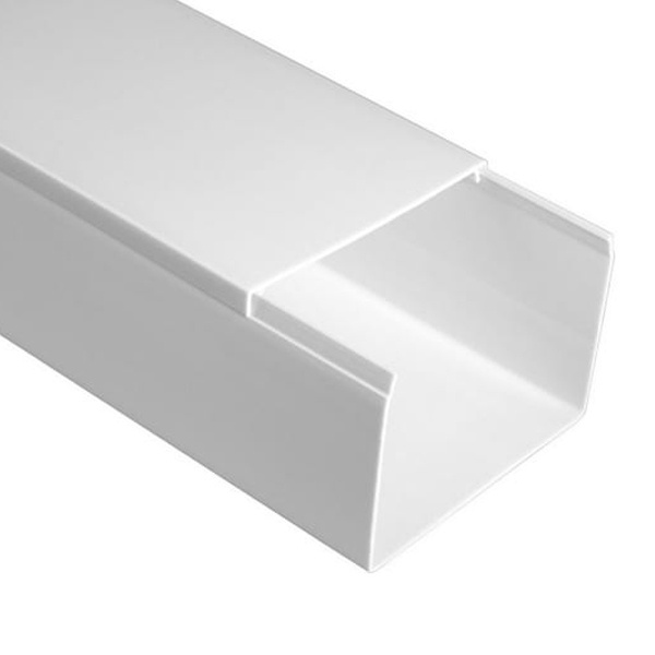 Кабель-канал Промрукав с крышкой 80х60 ПВХ белый 2м/шт [уп.18м] (кабельный короб)