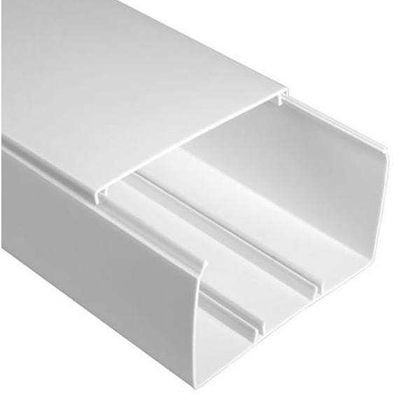 Кабель-канал Промрукав с крышкой 100х60 ПВХ белый 2м/шт [уп.16м] (кабельный короб)