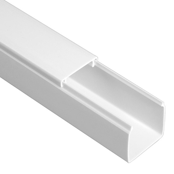 Кабель-канал Промрукав с крышкой 25х25 ПВХ белый 2м/шт [уп.48м] (кабельный короб)