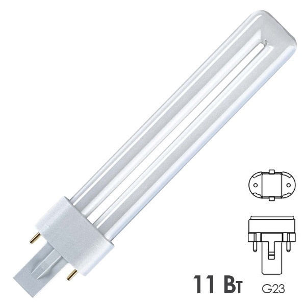 Лампа УФ в ловушки для насекомых Osram Dulux S BLUE 11W/78 G23 UVA BL 368 nm сушка гель лака