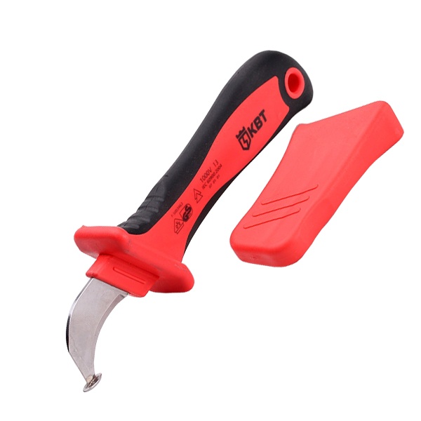 Нож диэлектрический КВТ до 1000В изогнутое лезвие с пяткой НМИ-01