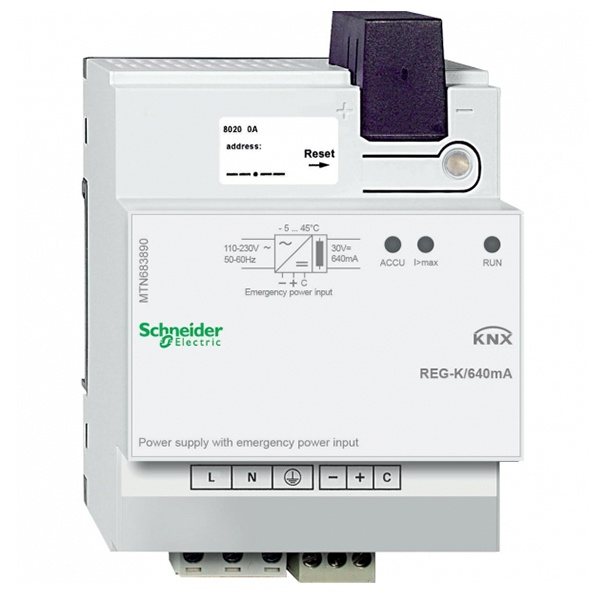 Источник питания KNX REG-K 640мА со входом аварийного питания Merten