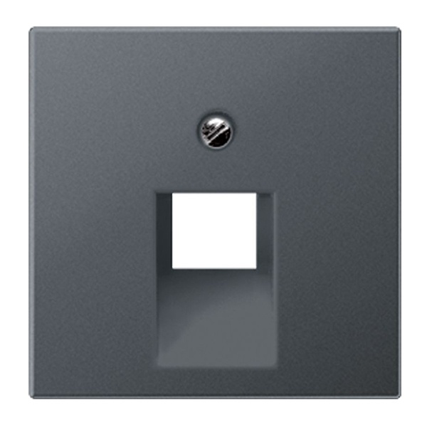 Накладка 1-ая Jung A компьютерной/телефонной RJ45/RJ11 розетки наклонная Антрацит матовый