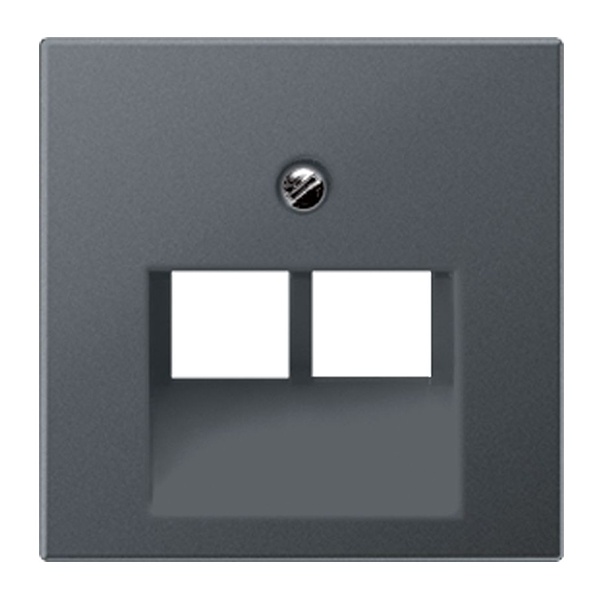 Накладка 2-ая Jung A компьютерной/телефонной RJ45/RJ11 розетки наклонная Антрацит матовый