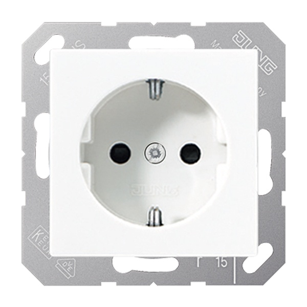 Рамка Jung SL500 для откидной крышки с заземлением автозажим Белый