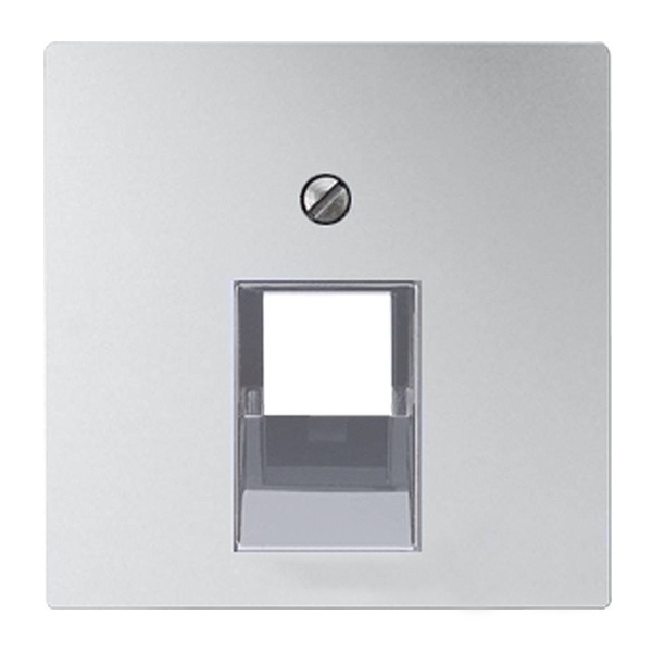 Накладка Jung ECO Profi 1-ая компьютерной/телефонной RJ45/RJ11 розетки наклонная Алюминий