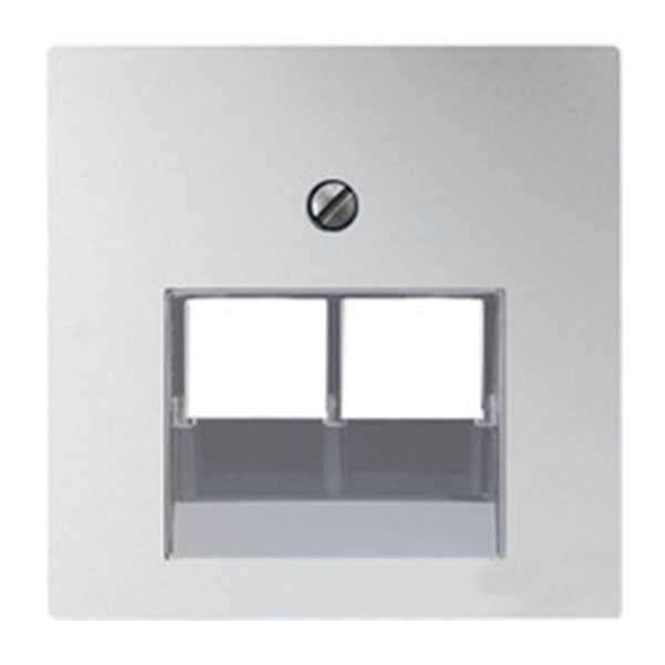 Накладка 2-ая Jung компьютерной/телефонной RJ45/RJ11 розетки наклонная Алюминий