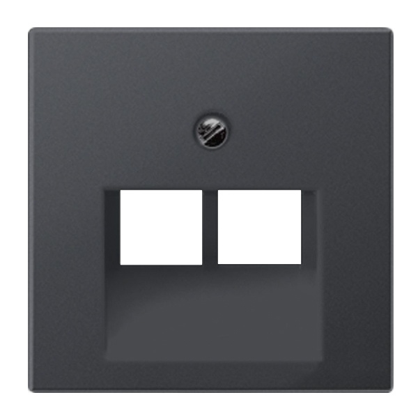 Накладка 2-ая Jung компьютерной/телефонной RJ45/RJ11 розетки наклонная Антрацит