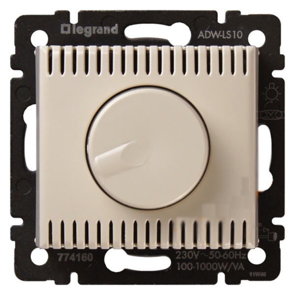Светорегулятор Legrand Valena поворотный 1000W слоновая кость (бежевый)