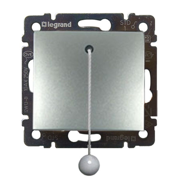 Кнопка со шнурком Legrand Valena алюминий