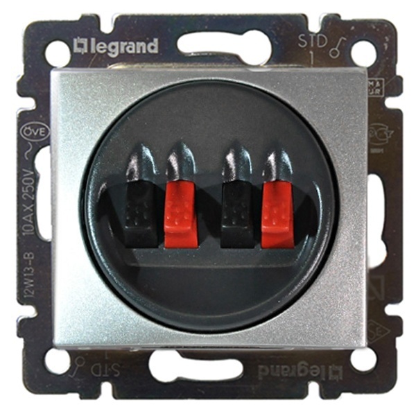 Розетка акустическая Legrand Valena двойная алюминий