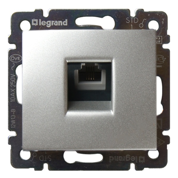 Розетка телефонная Legrand Valena RJ11 алюминий