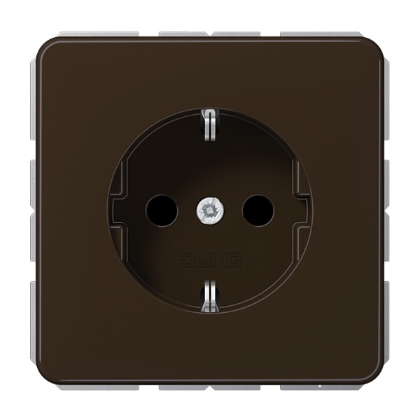 Розетка с заземлением Jung CD автозажим Коричневый