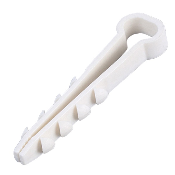 Дюбель-хомут Fortisflex для плоского провода ДХП d10-5мм белый полиамид [упаковка 100шт] (ДХП 10-5)