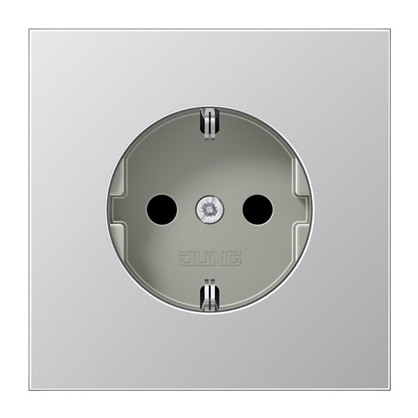 Розетка с заземлением Jung LS автозажим Алиминий