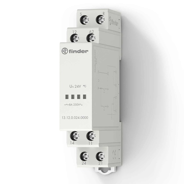 Электронное шаговое реле Finder со сбросом 2 контакта, 8A 24В AC/DC на DIN-рейку
