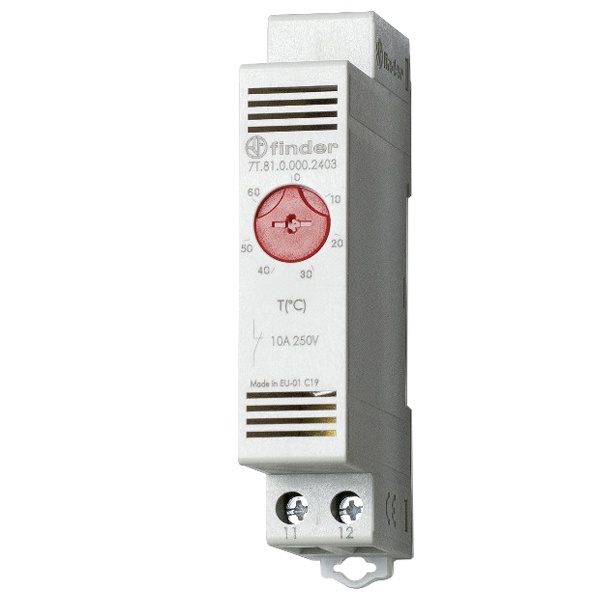 Модульный промышленный термостат NC контакт; диапазон температур: от 0 до +60C на DIN-рейку